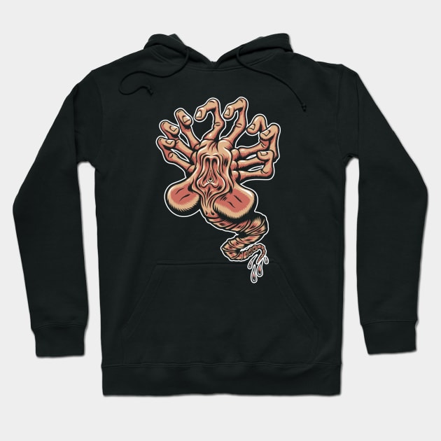 Screaming Facehugger - Sci Fi Horror Hoodie by Nemons